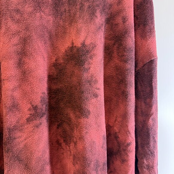 Women’s XXL Tie-Dye Sweater-Fall – Maroon/Burgundy, Lightweight, Plus Size - Picture 4 of 6